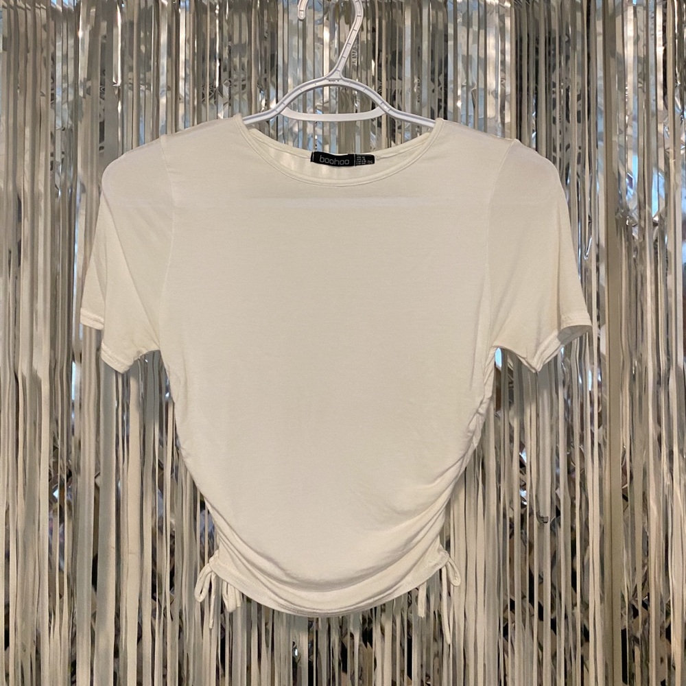 White ruched top